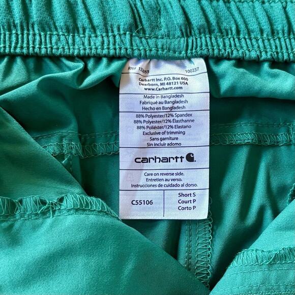 Carhartt Men's Small Short Force Rugged Flex Straight Leg Scrub Pants Green NWT - Picture 4 of 9